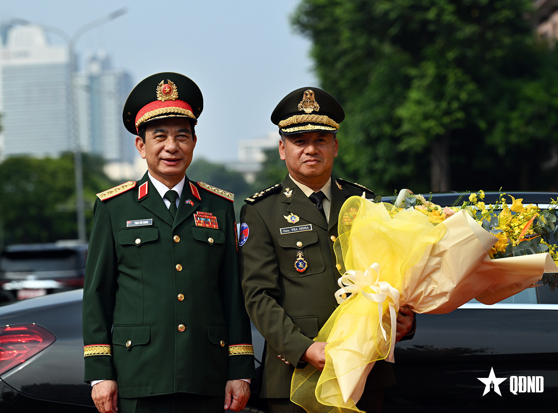 Đại tướng Phan Văn Giang chủ trì lễ đón Phó thủ tướng, Bộ trưởng Bộ Quốc phòng Campuchia